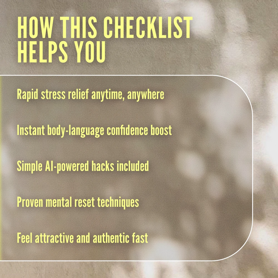 10-Second Confidence Reset Checklist: Walk Into Your Date Like a Rockstar | Instant Confidence Boost | Digital Download eBook & Printable Guide for Singles