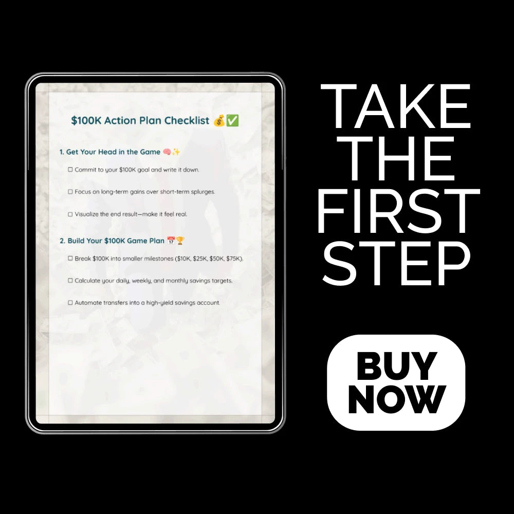 $100K Action Plan Checklist | How to Save 100K Step-by-Step Digital Checklist for Smart Money Goals