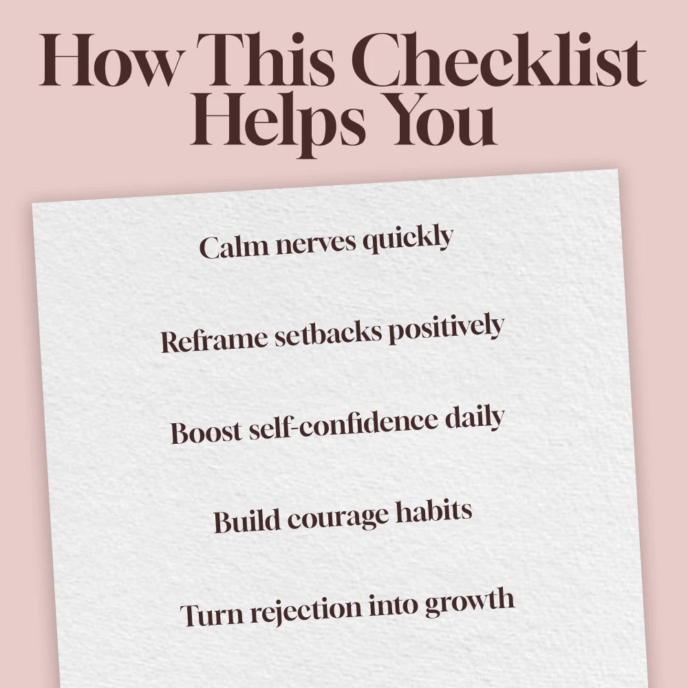 Rejection Reframe Routine: Build Courage Checklist | Confidence Growth, Mindset Reset, Self-Improvement Digital Download