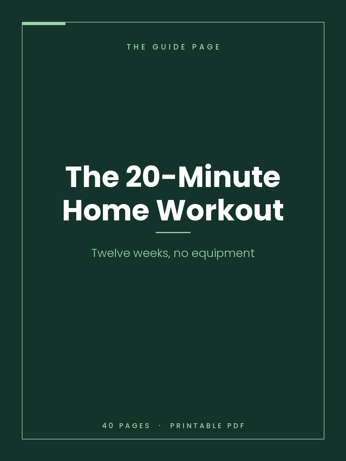 The 20-Minute Home Workout Plan