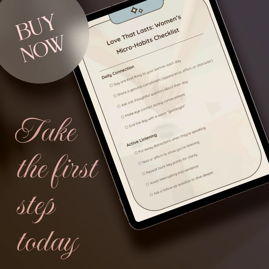 Love That Lasts: Women’s Micro-Habits Checklist | Micro-Habits for Healthy Relationships Digital Download