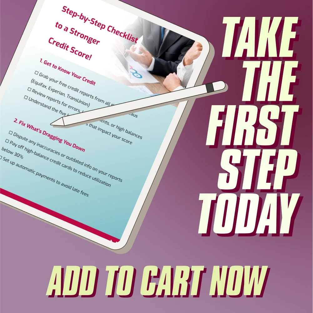 Step-by-Step Checklist to a Stronger Credit Score | Printable Credit Repair Guide | How Do You Raise Your Credit Score Checklist | Instant Download