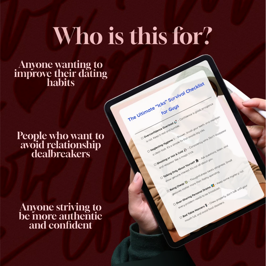 The Ultimate “Icks” Survival Checklist for Guys | Digital Download | Funny Self-Improvement Guide to Avoid Dating Icks for Guys | eBook PDF Instant Download