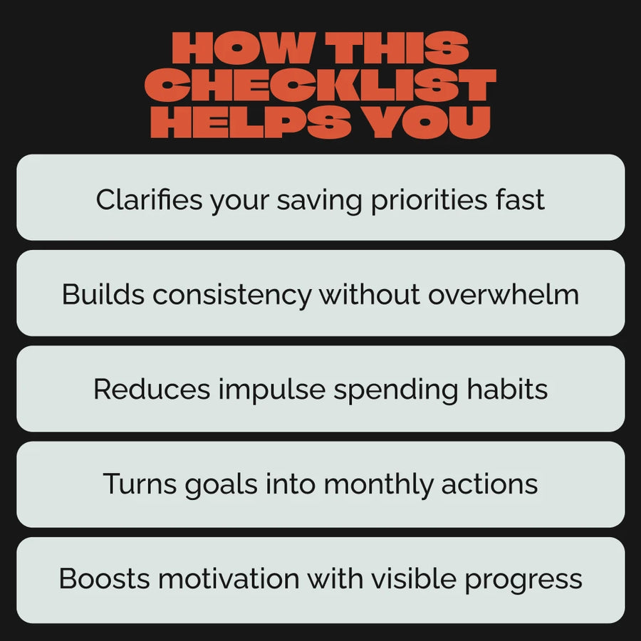 Smart Saving Habits Checklist | How to Improve Saving Habits Step-by-Step | Digital Download Money Guide