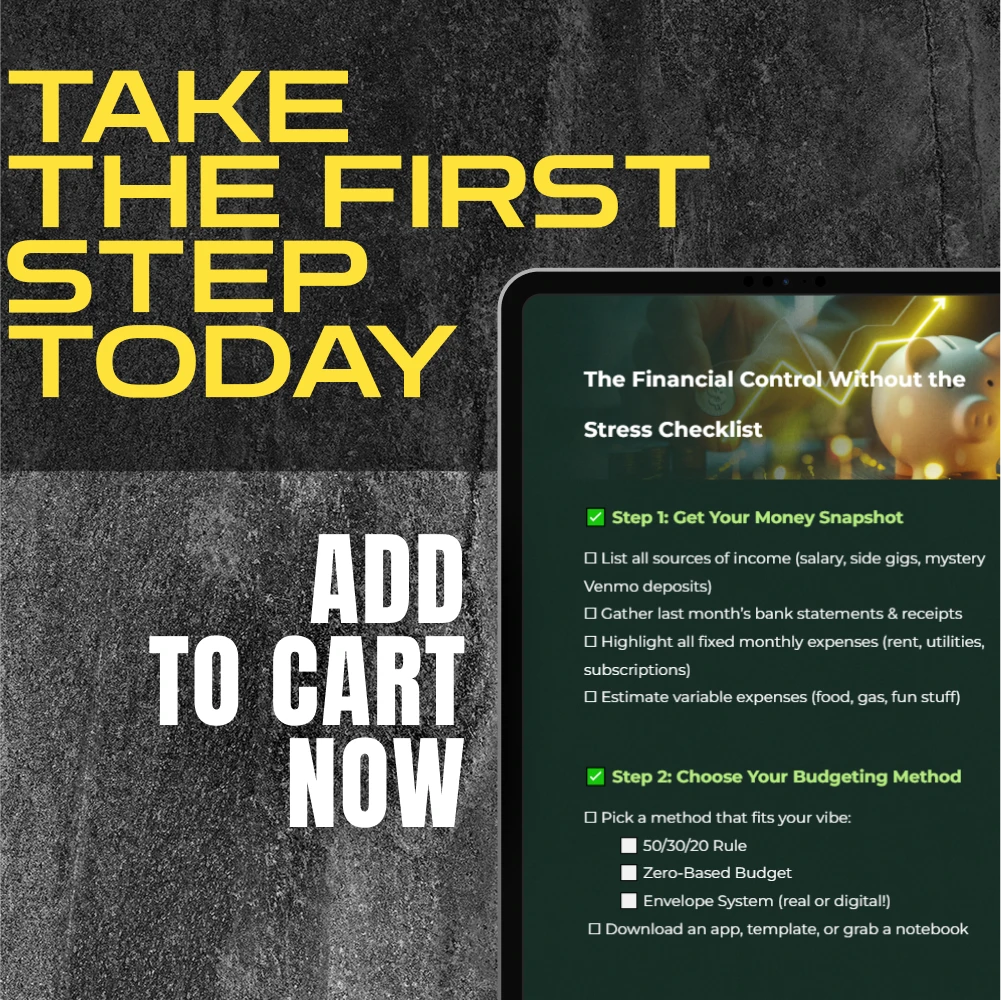 The Financial Control Without the Stress Checklist | Budget Planning Guide | How to Set Up a Budget Plan Printable