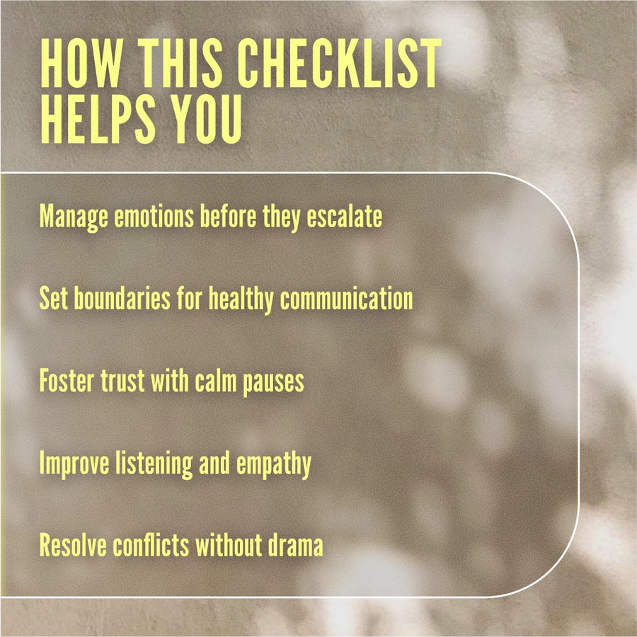 The Calm Break Checklist for Cooling Off Without Drama: How to Take a Break Without Escalation