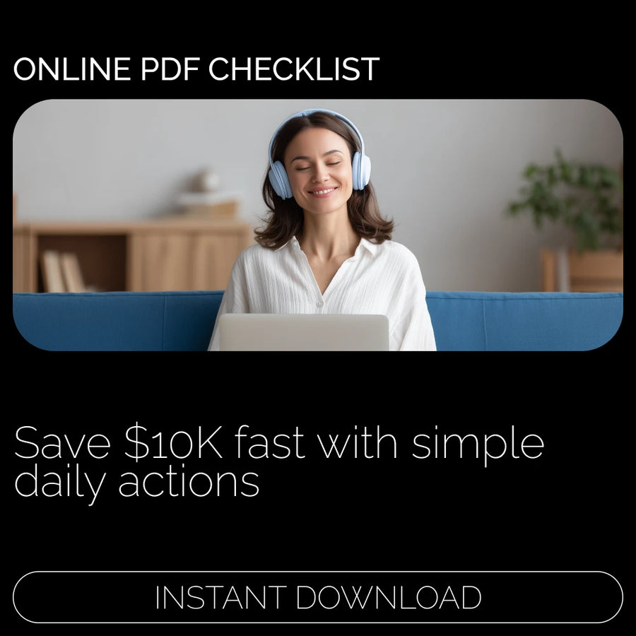 $10K in 6 Months Checklist – Simple Step-by-Step Guide on how to save 10k in 6 months | Printable Digital Savings Checklist