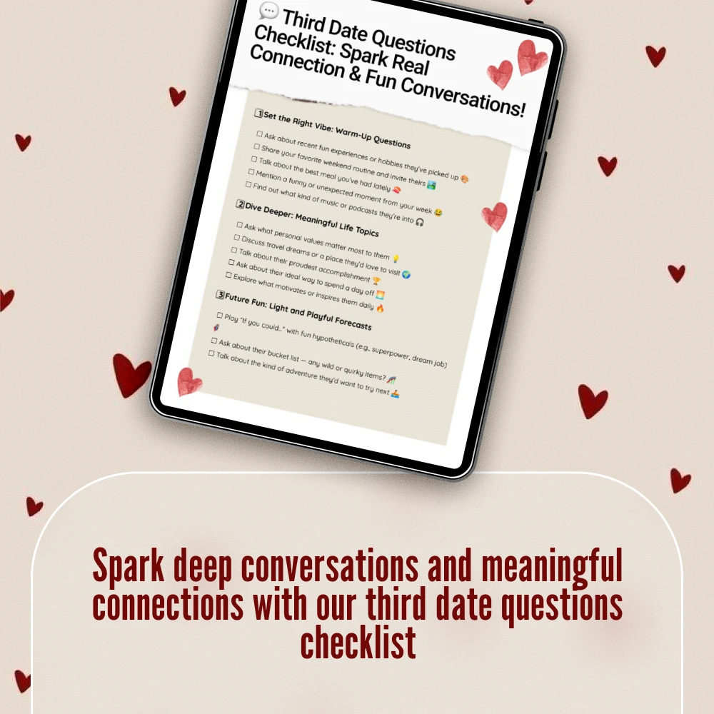 Third Date Questions Checklist: Spark Real Connection & Fun Conversations - Digital Download