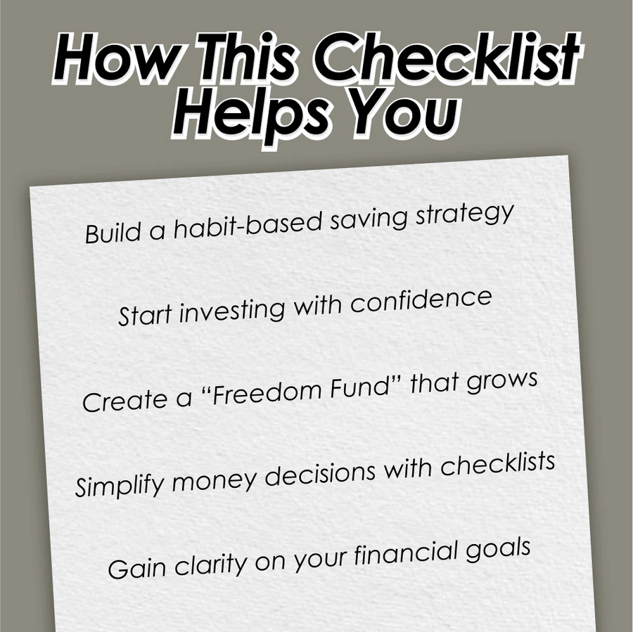 The “Save Smart, Grow Rich” Checklist | How to Save and Invest Money | Financial Planning Digital Download
