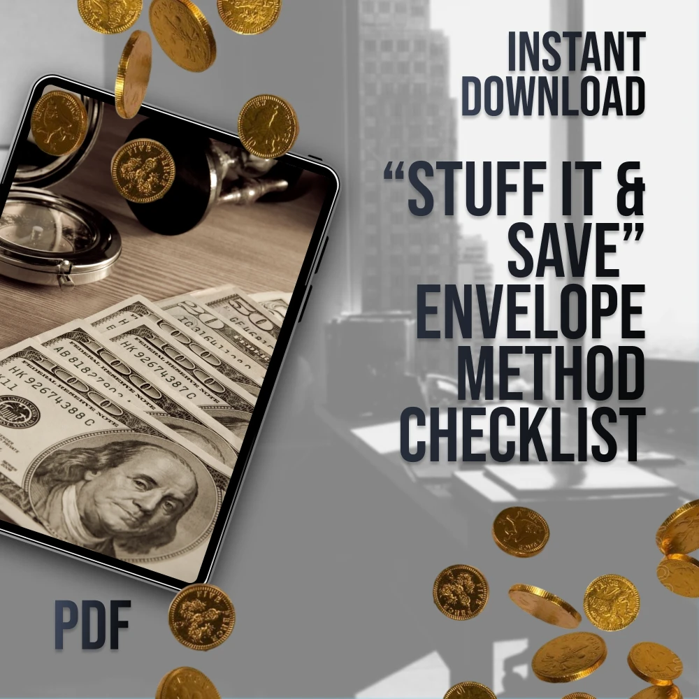 “Stuff It & Save” Envelope Method Checklist | Budgeting Checklist PDF | Cash Envelopes Savings System | Digital Download
