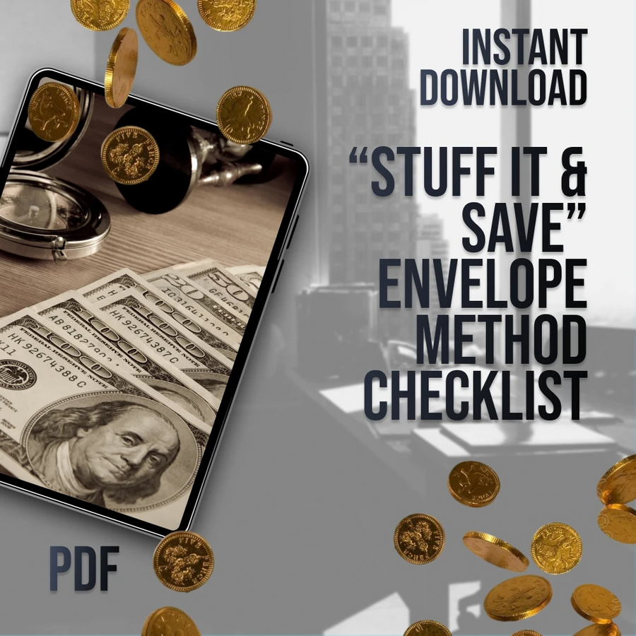 “Stuff It & Save” Envelope Method Checklist | Budgeting Checklist PDF | Cash Envelopes Savings System | Digital Download