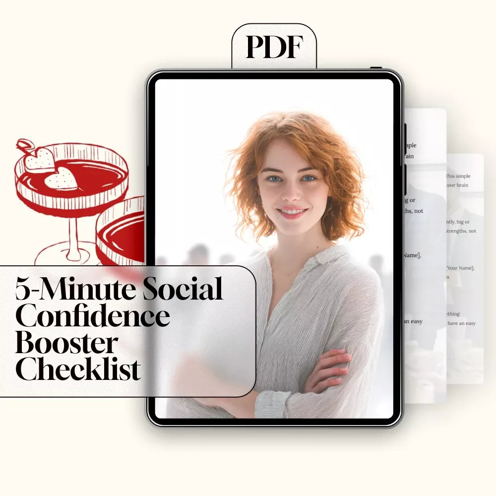 5-Minute Social Confidence Booster Checklist | Instant Digital Download | How to Build Social Confidence in 5 Minutes a Day | Printable Self-Growth Guide for Confidence and Conversations