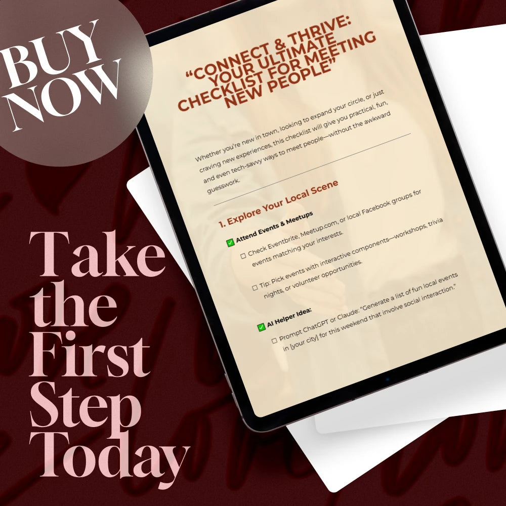 Connect & Thrive: Your Ultimate Checklist for Meeting New People | Digital Download Guide for Socializing, Networking & Finding where can i go to meet people