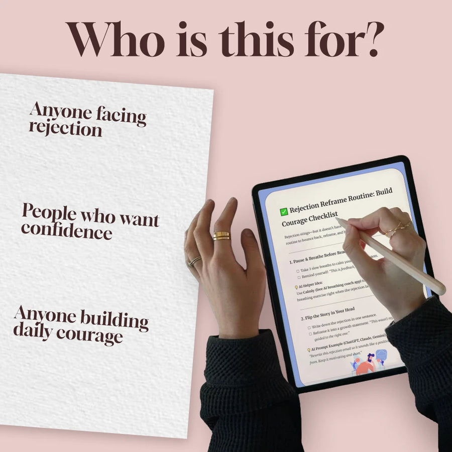 Rejection Reframe Routine: Build Courage Checklist | Confidence Growth, Mindset Reset, Self-Improvement Digital Download