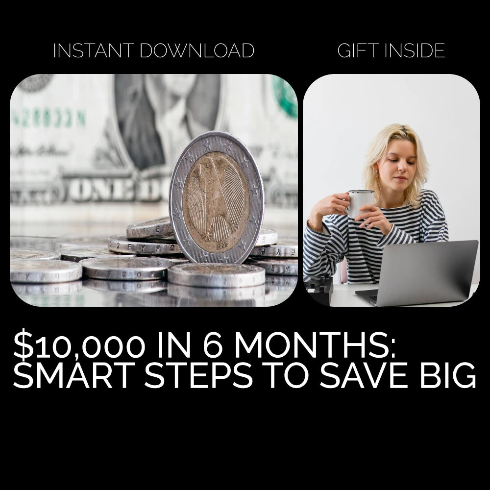 $10,000 in 6 Months: Smart Steps to Save Big 💵✨ | Money Saving Guide, Budgeting eBook, Financial Planning Digital Download