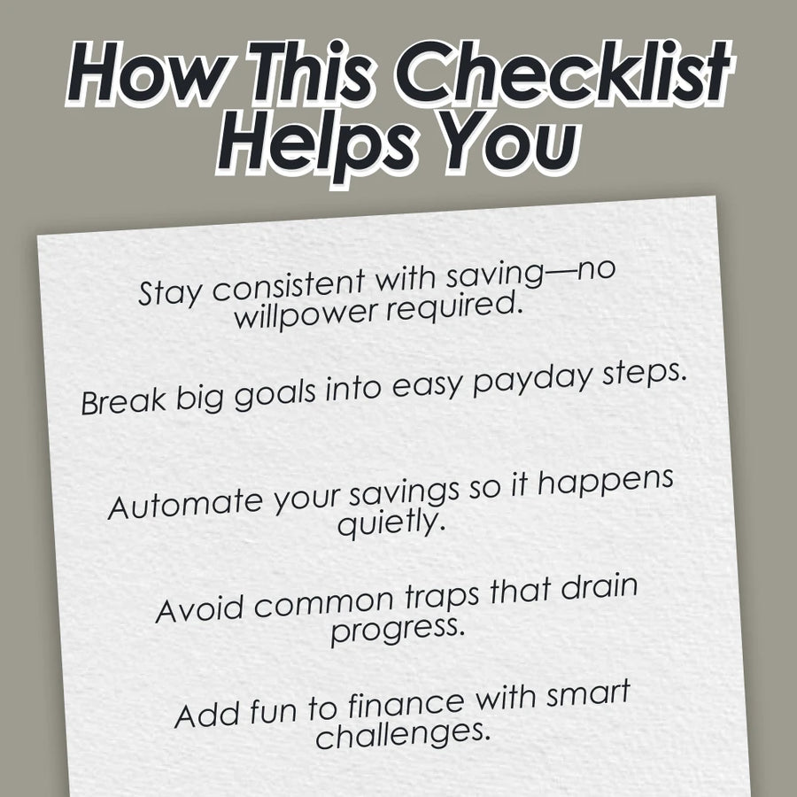 The Biweekly Money Boost Checklist: Tiny Steps to Big Savings | Save Money Biweekly | Digital Download Checklist