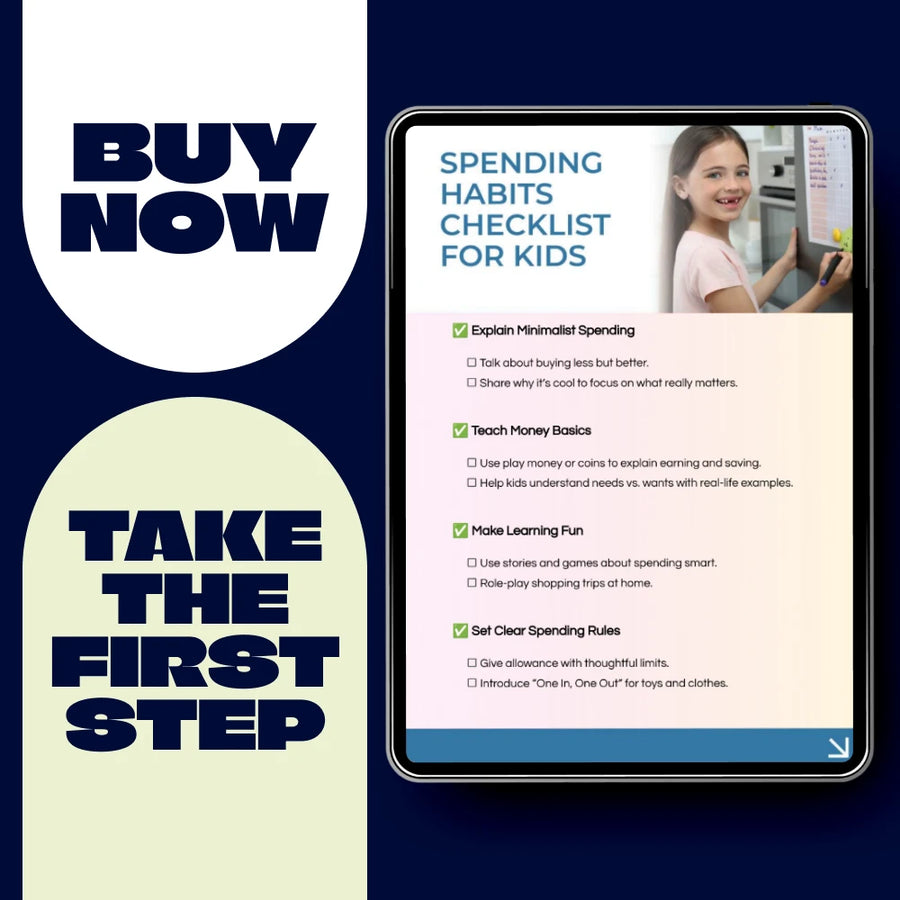 Spending Habits Checklist for Kids – Kids Money Skills Printable, Allowance & Minimalist Spending Guide for Families