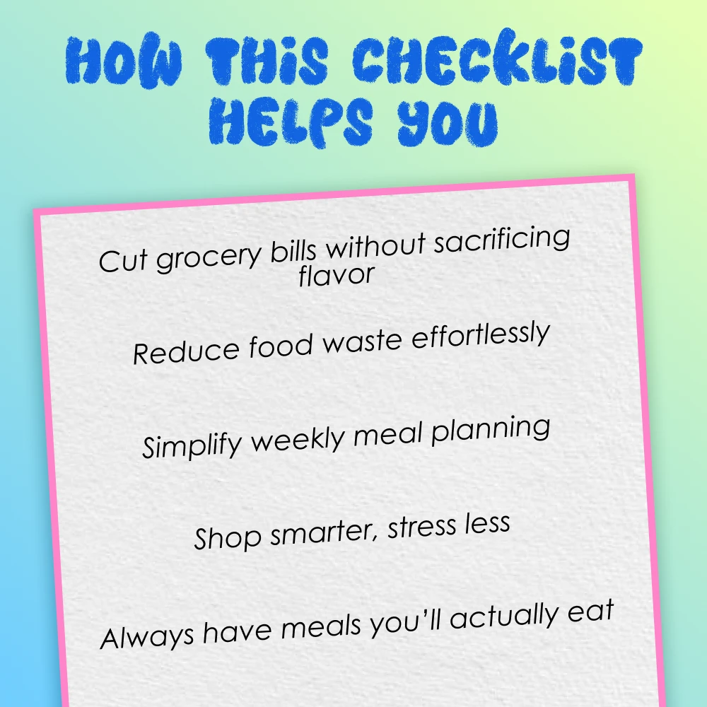 “Solo Grocery Game Plan” – One-Person Meal Bosses Checklist | How to Budget Groceries for 1 | Weekly Meal Planning Printable