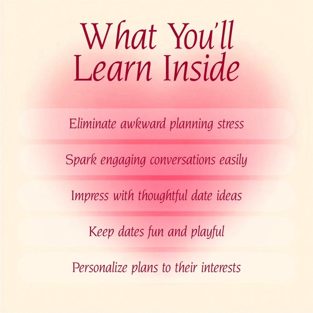 The Second Date Spark List | Digital Checklist for Fun & Flirty Second Date Ideas | Printable eBook Guide for Couples