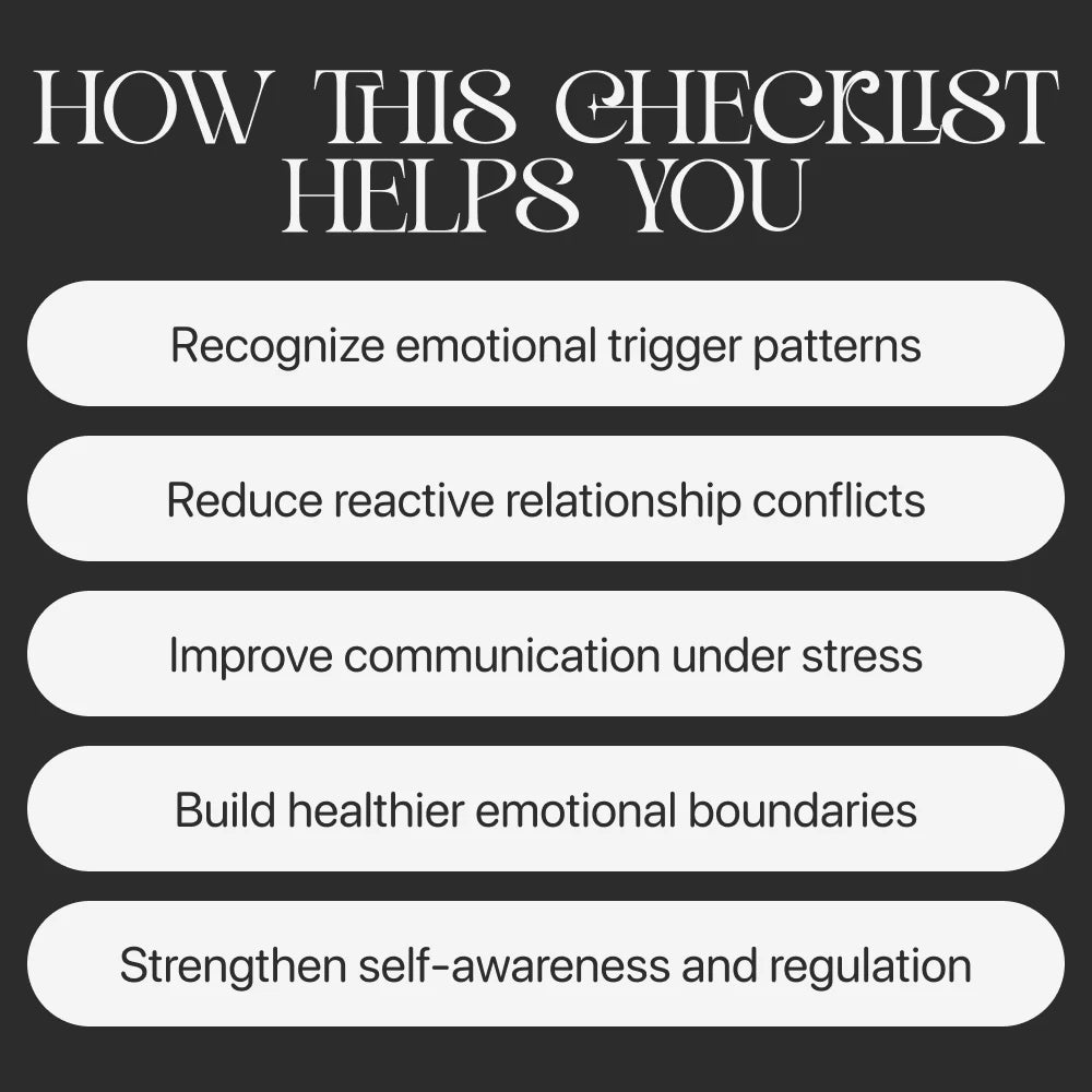 Understanding Your Triggers in Relationships – Printable Relationship Trigger Checklist | Self-Awareness & Healing Tool | How to Understand What Triggers Me in Relationships Guide