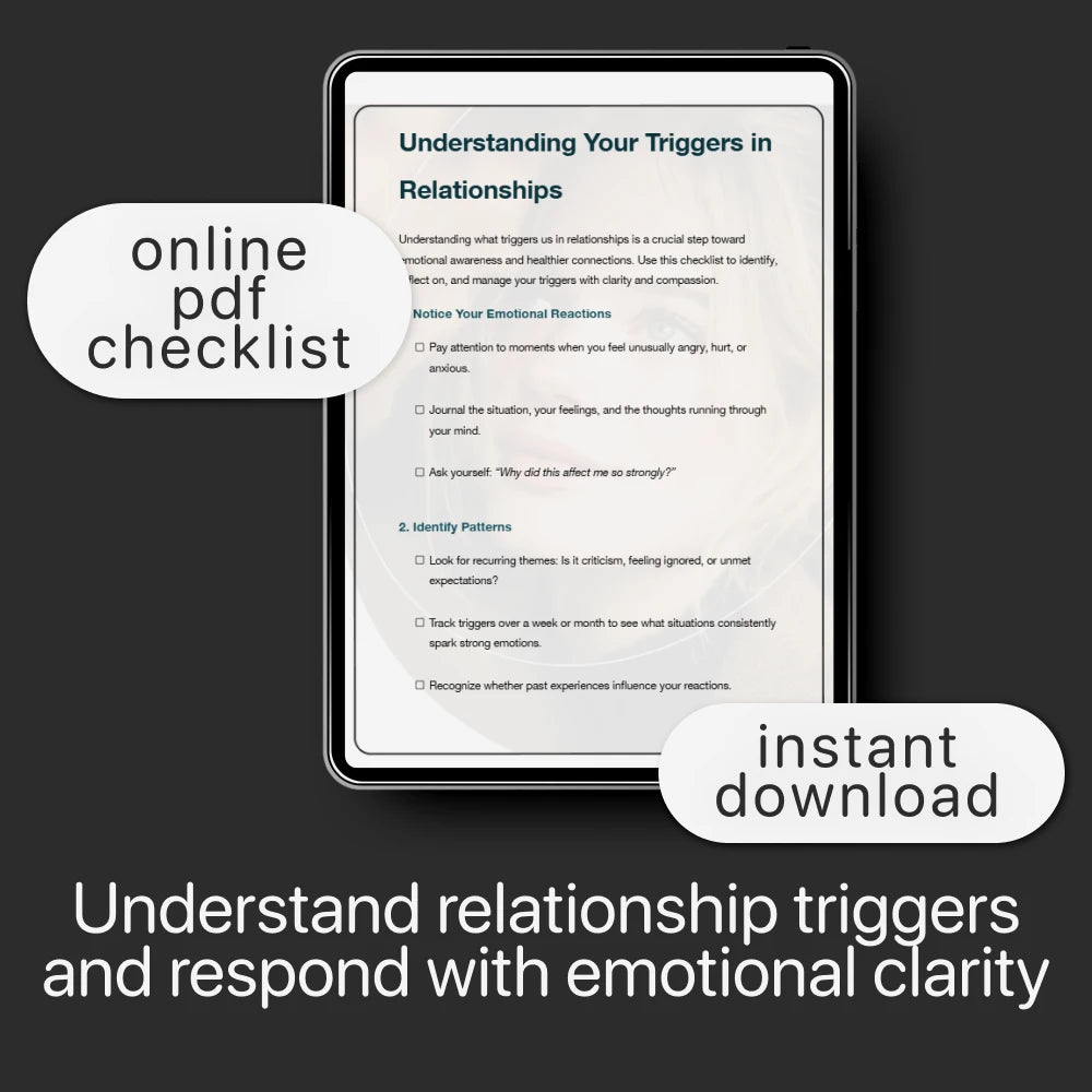 Understanding Your Triggers in Relationships – Printable Relationship Trigger Checklist | Self-Awareness & Healing Tool | How to Understand What Triggers Me in Relationships Guide