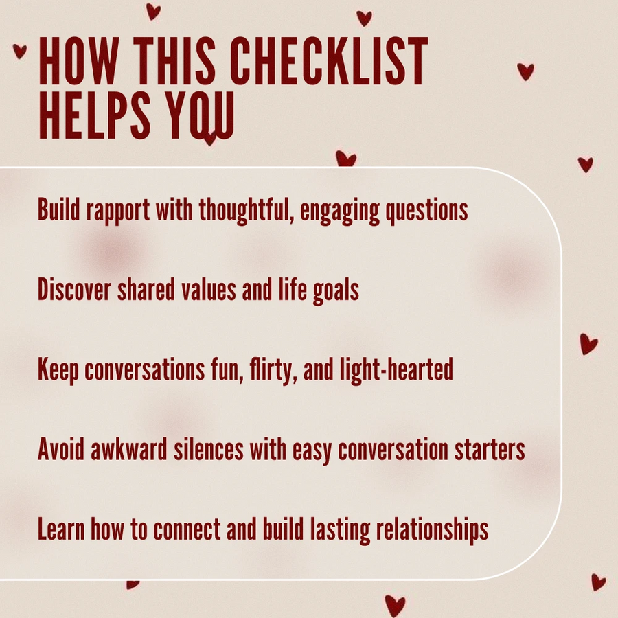 Third Date Questions Checklist: Spark Real Connection & Fun Conversations - Digital Download