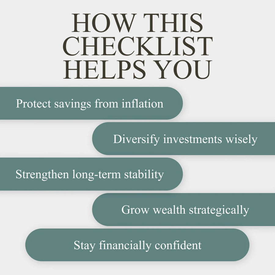 Inflation-Proof Your Wealth Checklist | Simple Guide to Inflation-Resistant Investment Options | Build a Strong Portfolio That Thrives in Any Economy | Digital Download