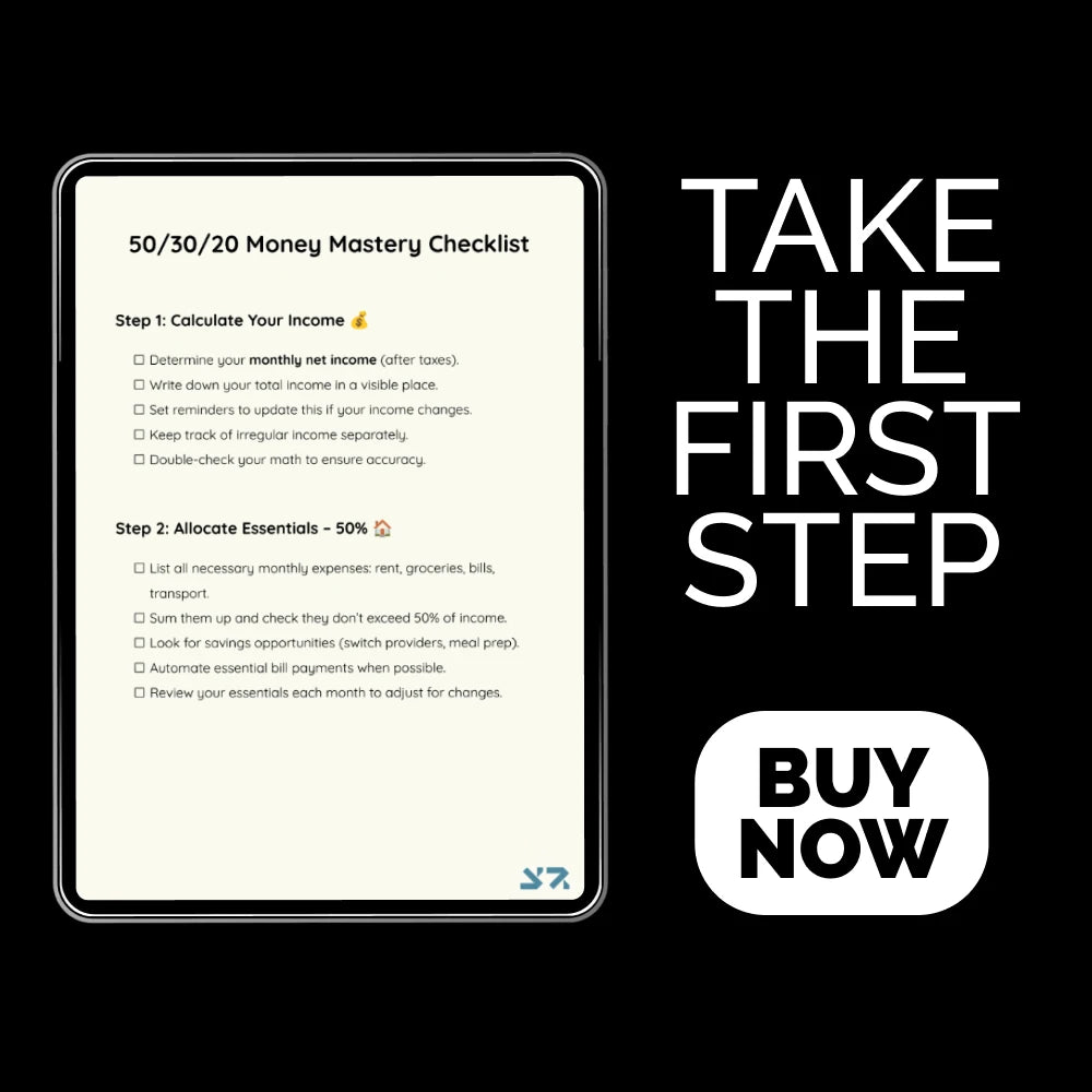 50/30/20 Money Mastery Checklist – Your Ultimate Guide to Budgeting, Saving, and Debt Management
