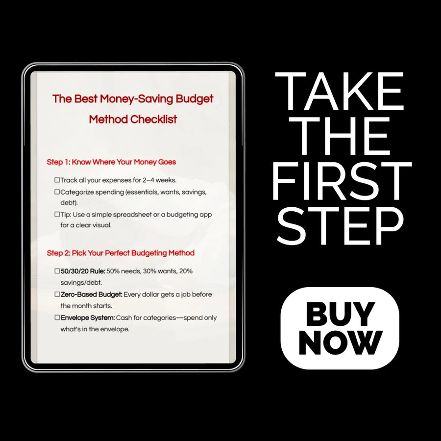 The Best Money-Saving Budget Method Checklist | Best Budgeting Method to Save Money | Printable Budget Planner Checklist | Digital Download