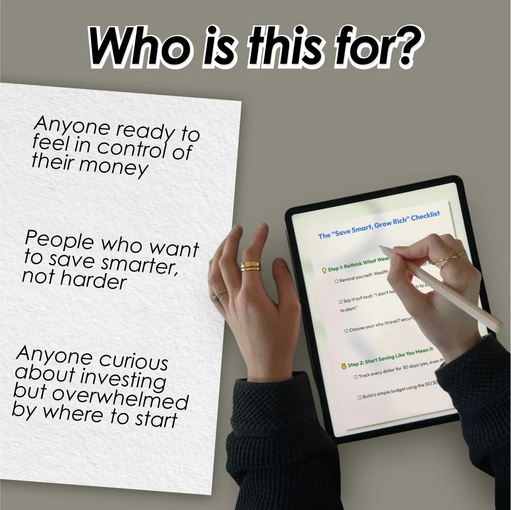 The “Save Smart, Grow Rich” Checklist | How to Save and Invest Money | Financial Planning Digital Download