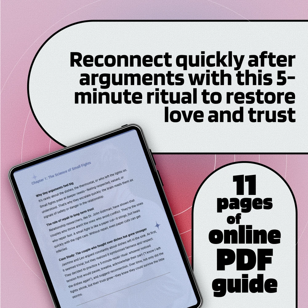 The 5-Minute Fix: A Ritual to Reconnect After Small Fights | Digital Guide for Couples | 5-Minute Repair Ritual After Small Fights eBook