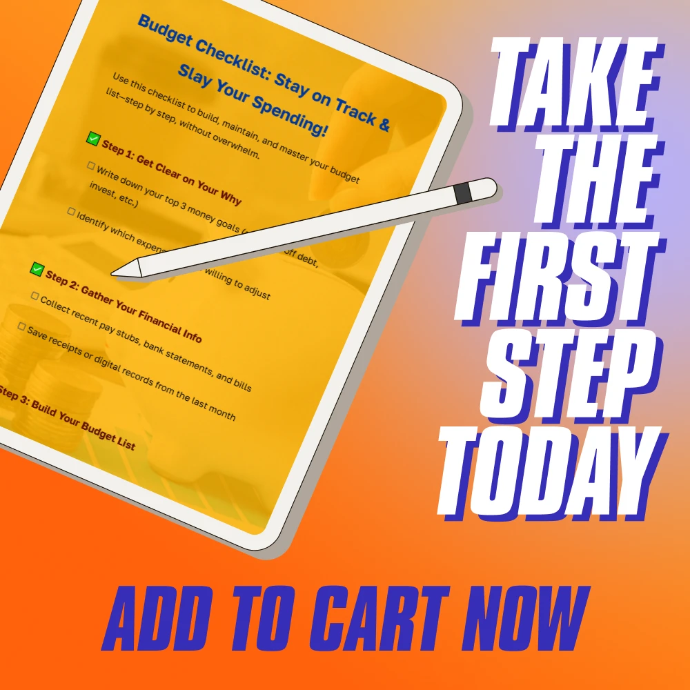 Budget Checklist: Stay on Track & Slay Your Spending | Digital Budget List | How to Make a Budget List Printable PDF