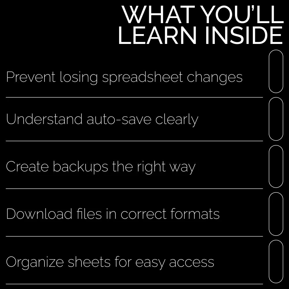 A Guide to Saving Google Sheets | Google Sheets Auto-Save Guide, Backup & Download Checklist, Prevent Lost Changes Digital Download