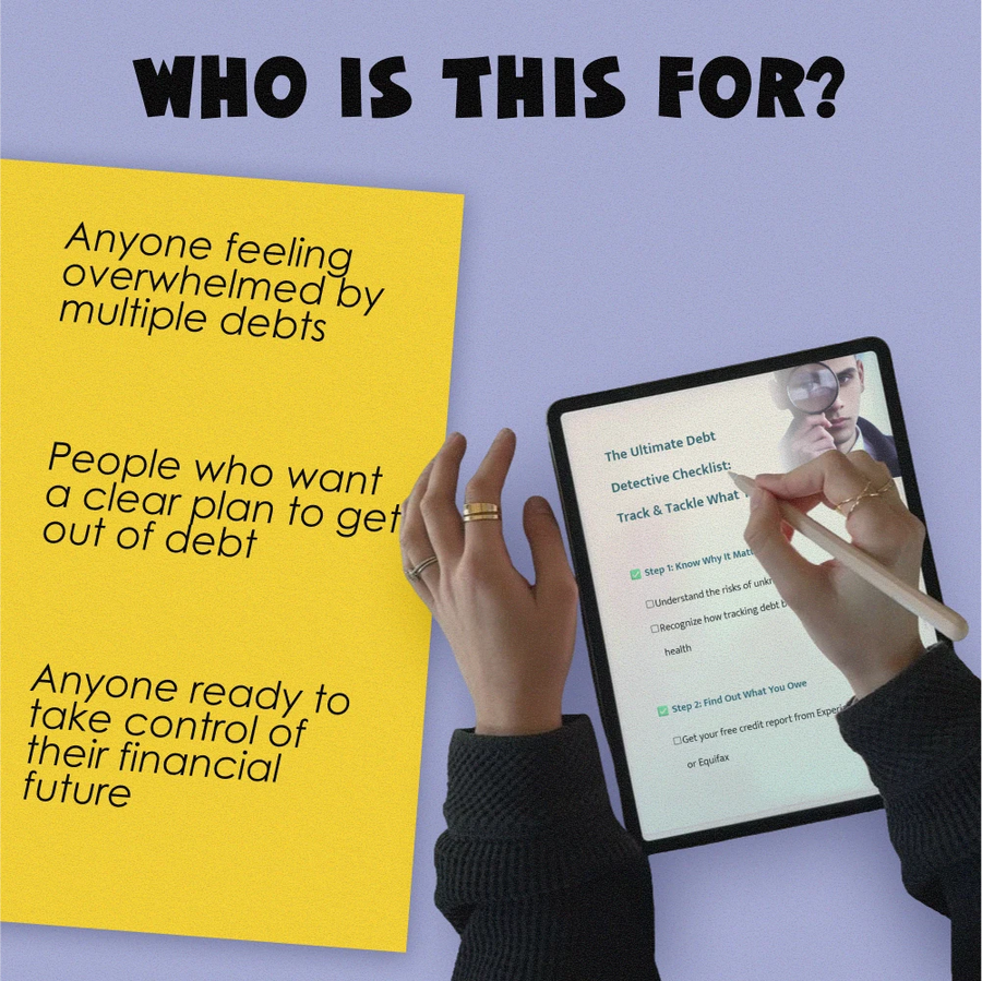 The Ultimate Debt Detective Checklist: Track & Tackle What You Owe! – Digital Download to Help You Learn How to Find Out What Debt You Owe, Identify Creditors, and Take Action