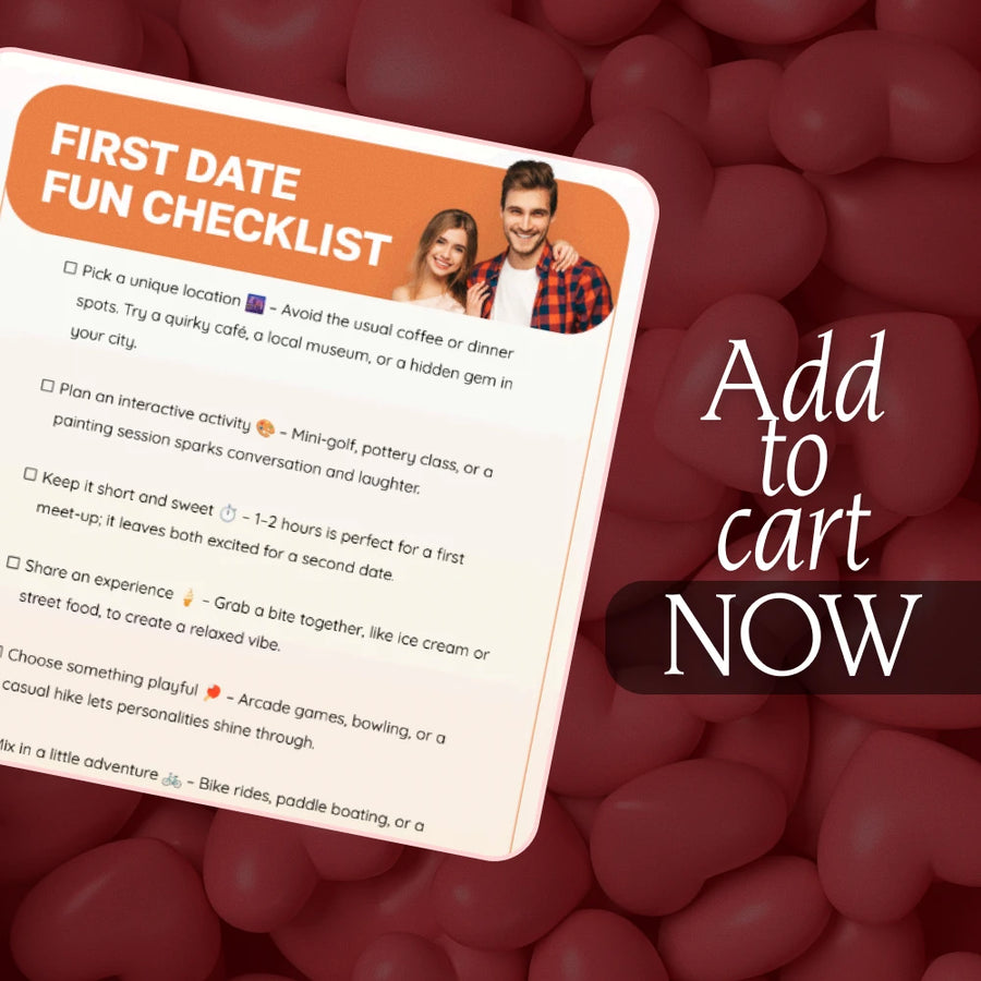 First Date Fun Checklist | Printable Digital Download | Fun First Date Ideas Guide for Couples & Singles | Creative First Date Planning Tips