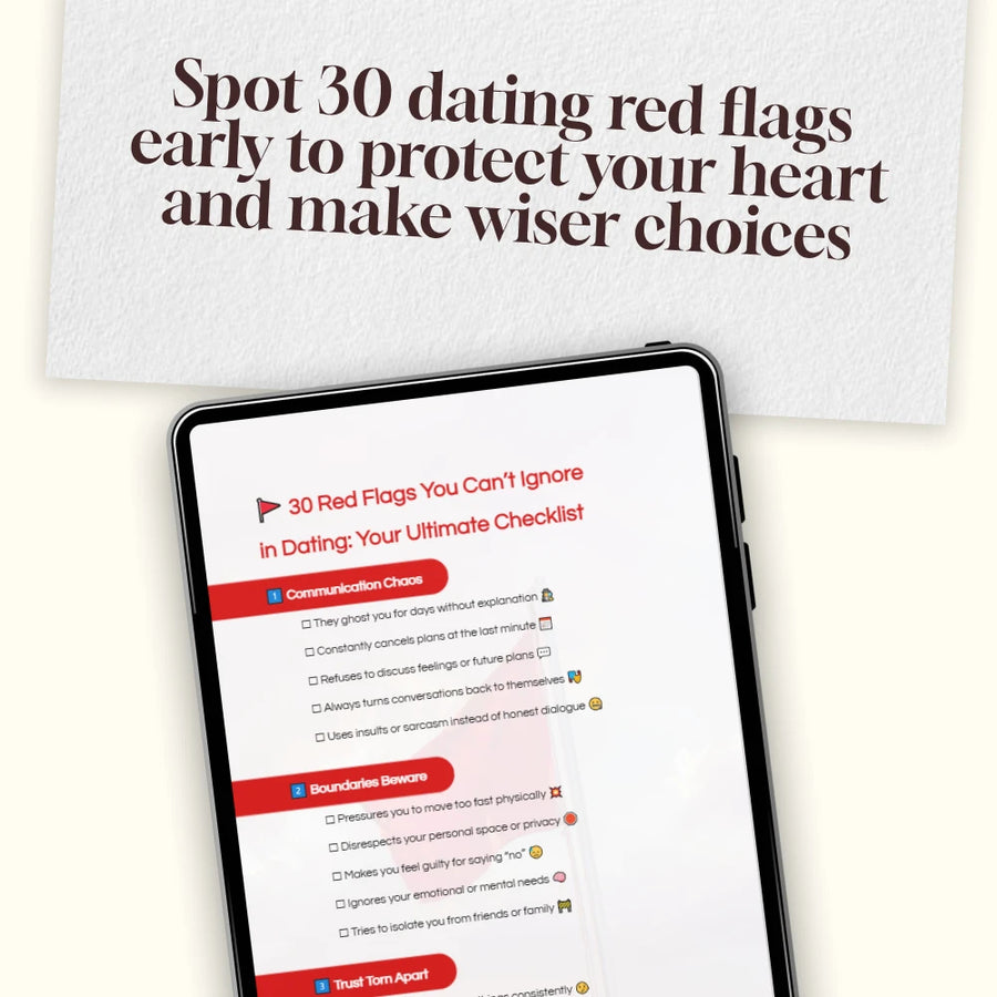 30 Red Flags You Can’t Ignore in Dating: Your Ultimate Checklist | Relationship Red Flags Guide | Digital Download eBook & Printable Checklist