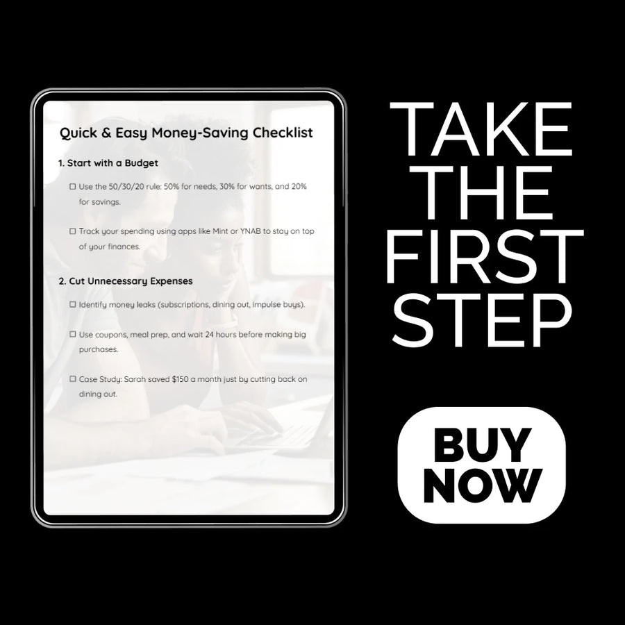 Quick & Easy Money-Saving Checklist | How to Save Money Fast Digital Checklist for Budgeting, Cutting Expenses & Boosting Income