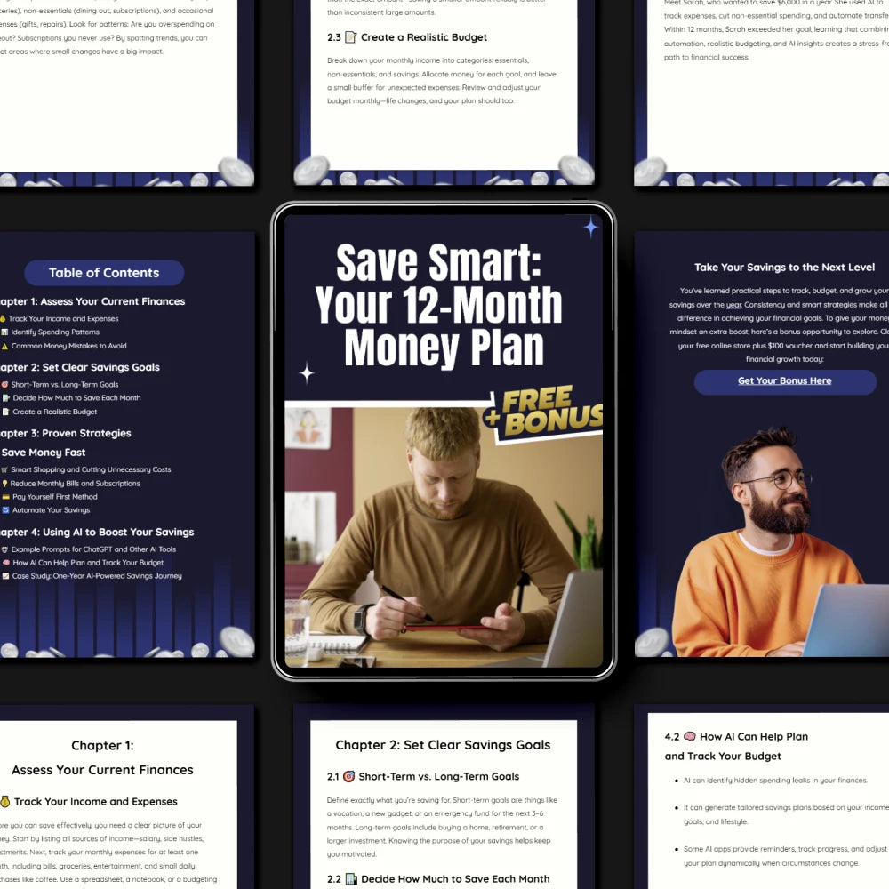 Save Smart: Your 12-Month Money Plan – The Best Way to Save Money in a Year | Digital Budgeting Guide & AI-Powered Savings Strategy