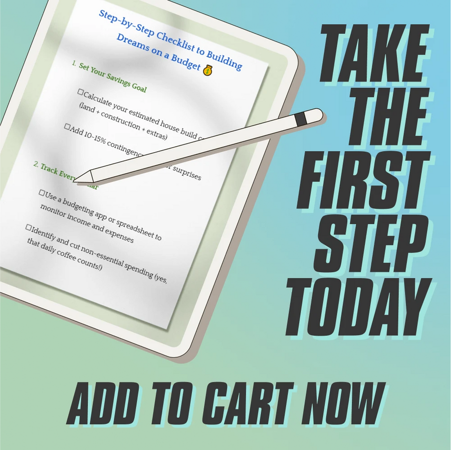 Step-by-Step Checklist to Building Dreams on a Budget | Digital Guide to How to Save Money to Build a House | Home Build Savings Planner PDF