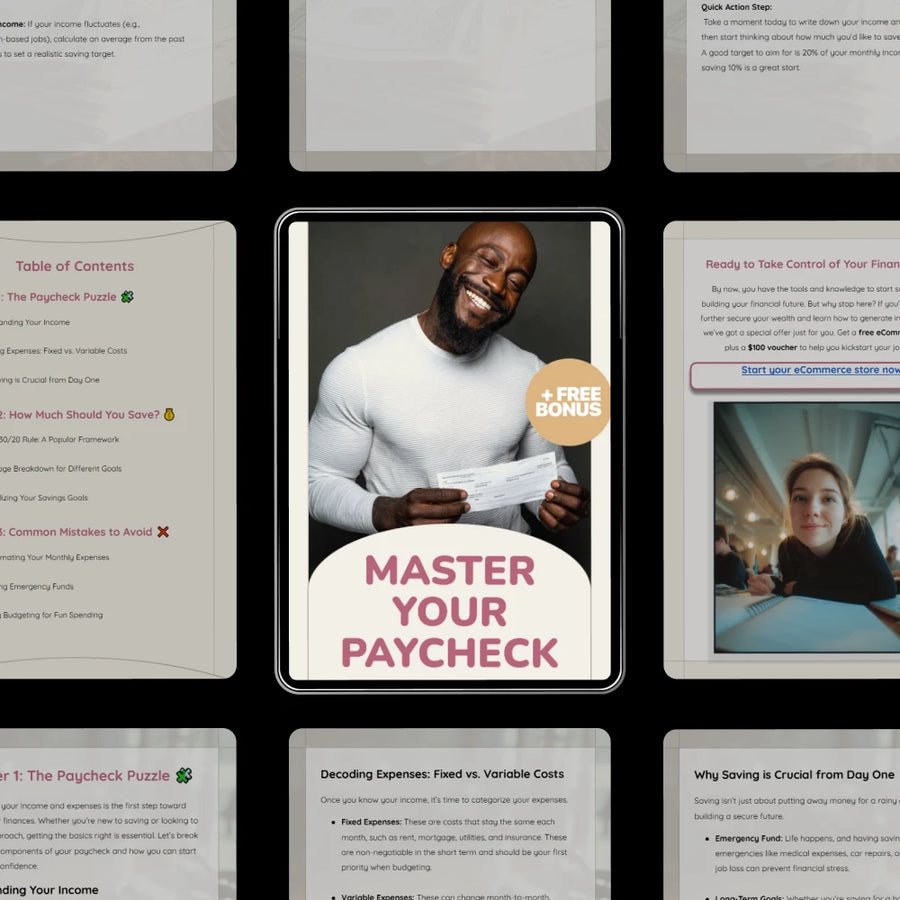 Master Your Paycheck | Smart Money Guide on How Much to Save Each Paycheck | Budgeting, Saving & Financial Planning Ebook