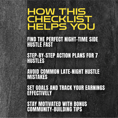 The Ultimate Checklist for Making Money After Dark