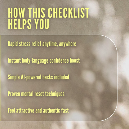 10-Second Confidence Reset Checklist: Walk Into Your Date Like a Rockstar | Instant Confidence Boost | Digital Download eBook & Printable Guide for Singles