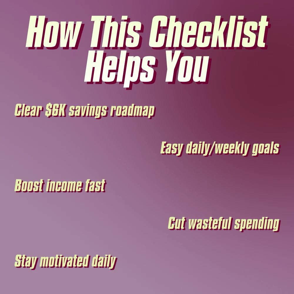 The $6,000 Sprint: Your Action-Packed Savings Checklist | How to Save $6,000 in 3 Months | Printable Financial Planner, Budget Guide, Digital Download
