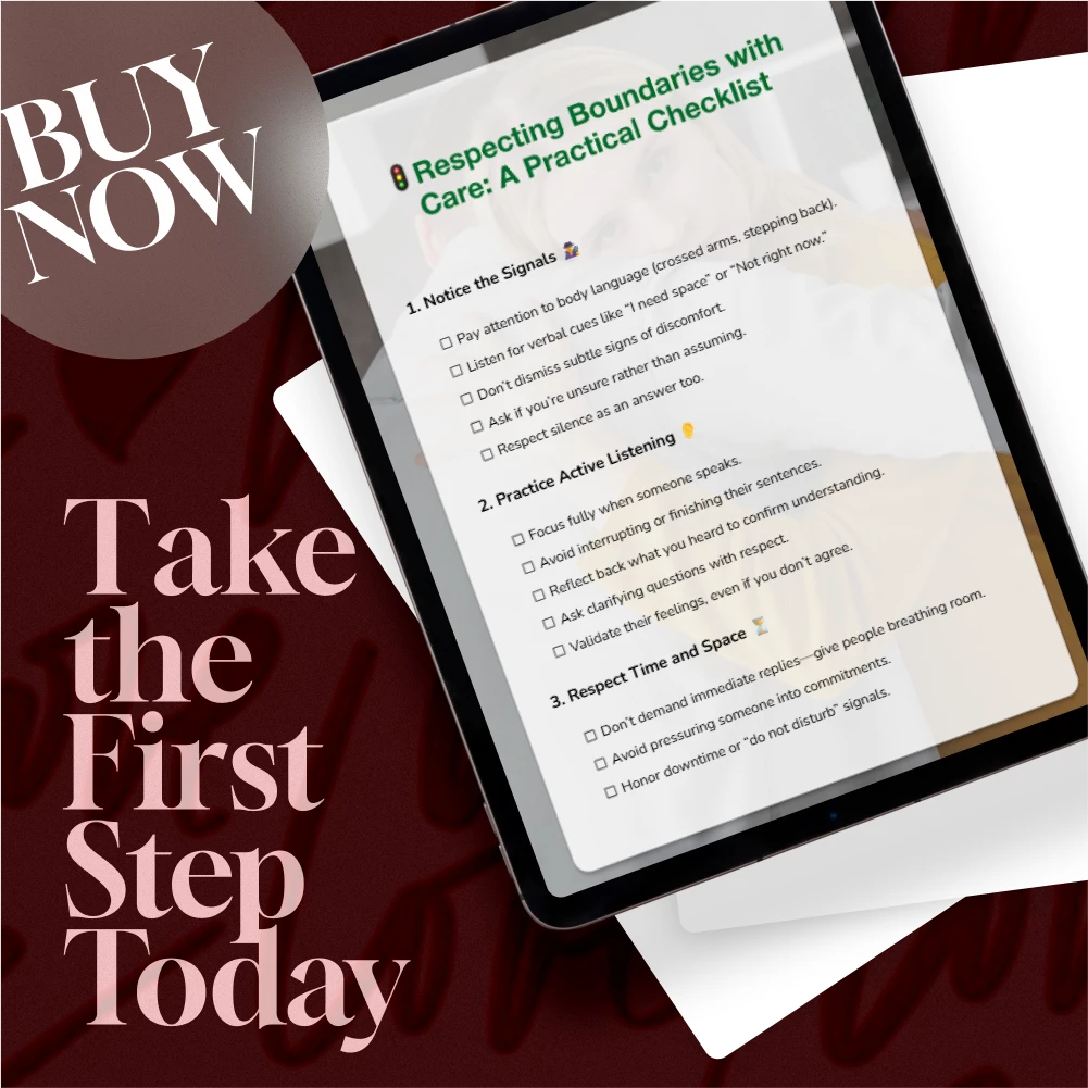 Respecting Boundaries with Care: A Practical Checklist | Digital Download Guide, eBook, Self-Help, Relationship & Communication Skills PDF
