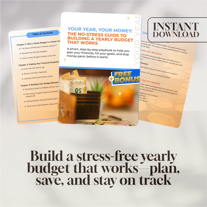 Your Year, Your Money: The No-Stress Guide to Building a Yearly Budget That Works | How to Make a Yearly Budget Digital Download, Budgeting Guide PDF
