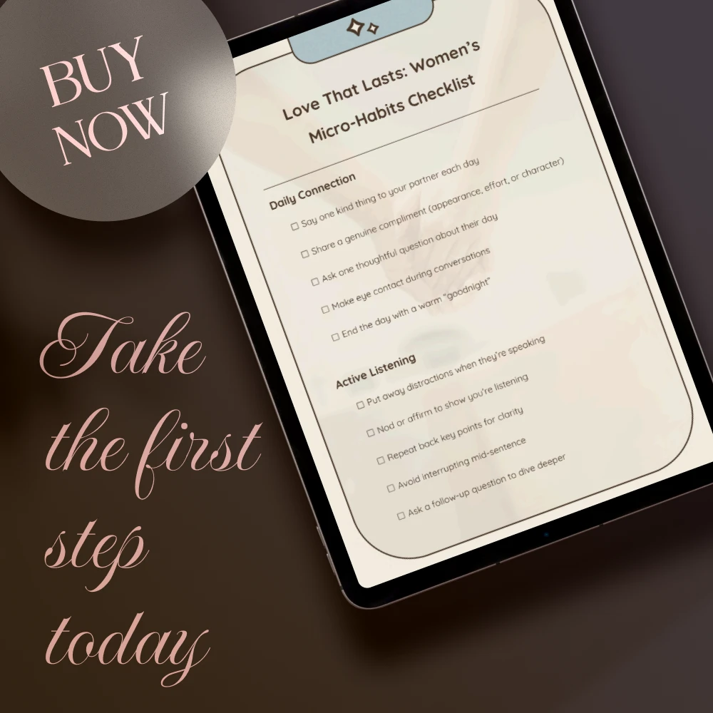 Love That Lasts: Women’s Micro-Habits Checklist | Micro-Habits for Healthy Relationships Digital Download