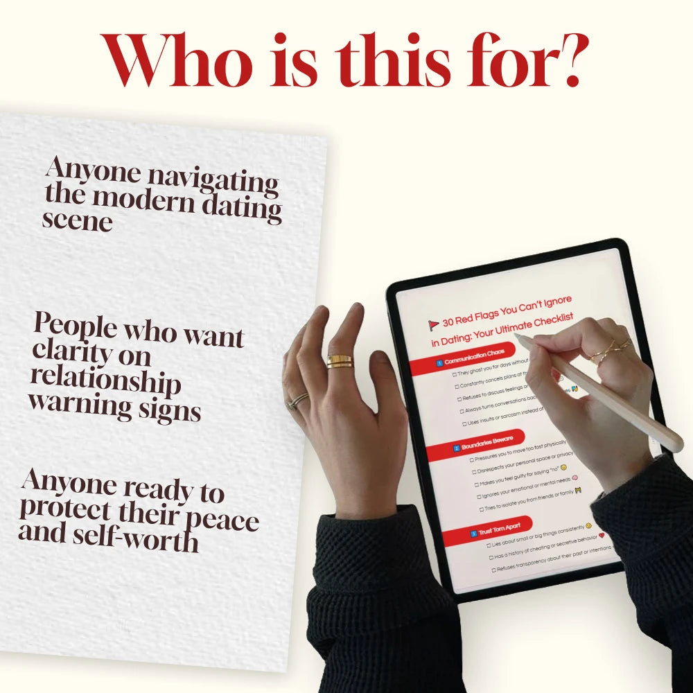 30 Red Flags You Can’t Ignore in Dating: Your Ultimate Checklist | Relationship Red Flags Guide | Digital Download eBook & Printable Checklist