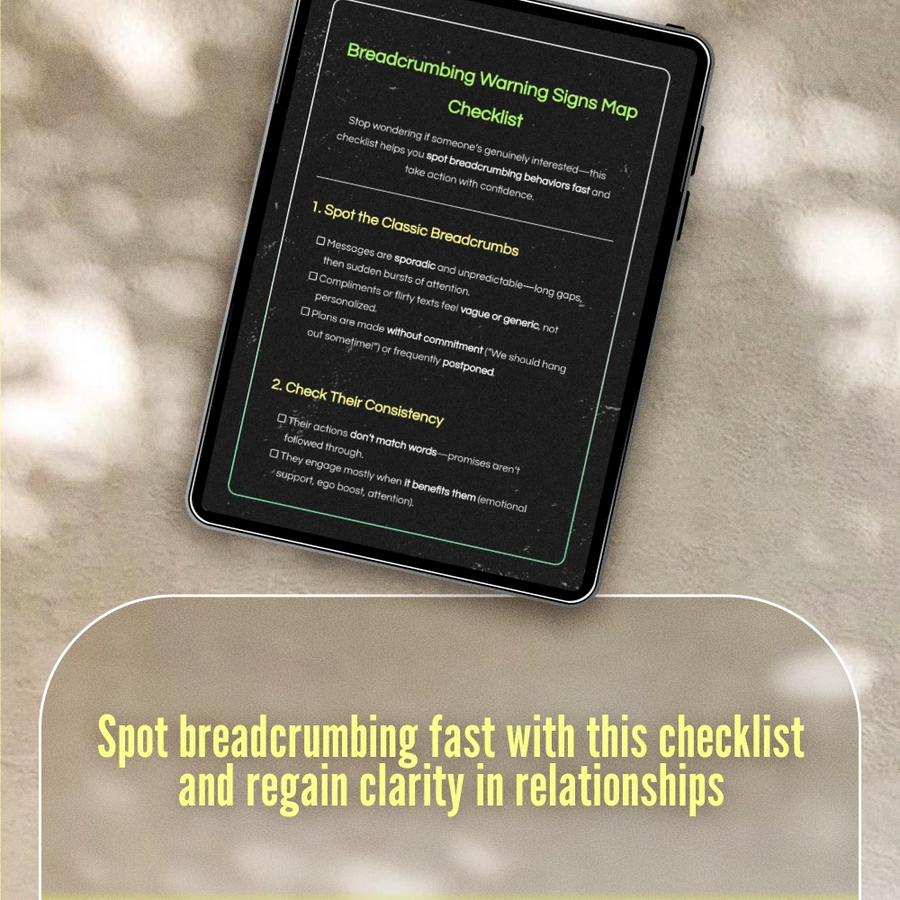 Breadcrumbing Warning Signs Map Checklist | Digital Download Relationship Red Flag Guide | Spot Breadcrumbing Behaviors Fast