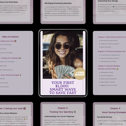 Your First $1,000: Smart Ways to Save Fast | How to Save 1000 Step-by-Step Beginner Savings Ebook & Money Planning Guide