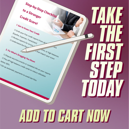 Step-by-Step Checklist to a Stronger Credit Score | Printable Credit Repair Guide | How Do You Raise Your Credit Score Checklist | Instant Download